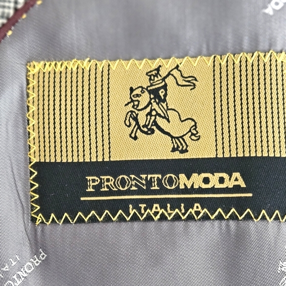 Pronto Moda Mens 52R Sport Coat/Blazer Black/White Plaid Silk/Wool/Cashm… - Picture 4 of 16